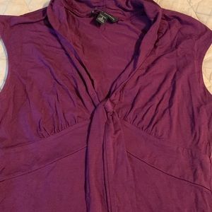 Banana Republic rayon/spandex Purple v-neck top, sleeveless, S